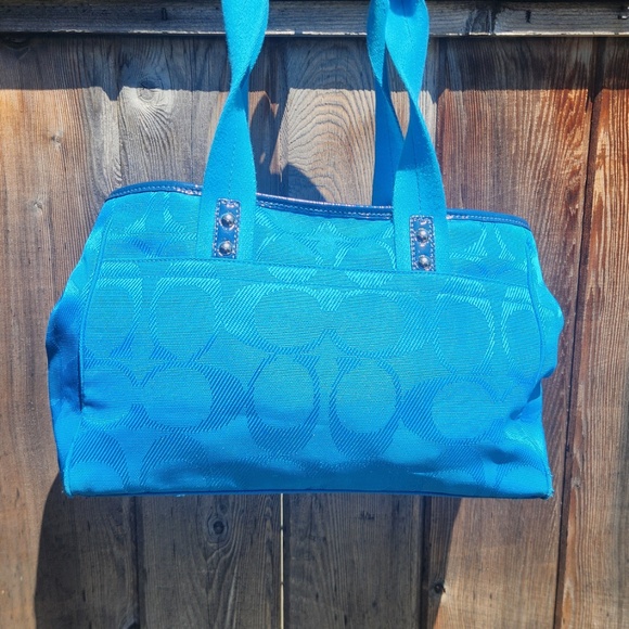 Bright Blue Coach Purse - Picture 2 of 16